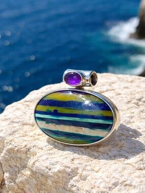 Surfite & Amethyst Necklace